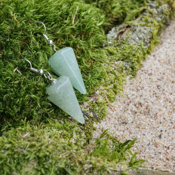 Aventurine-earrings-(pyramid)