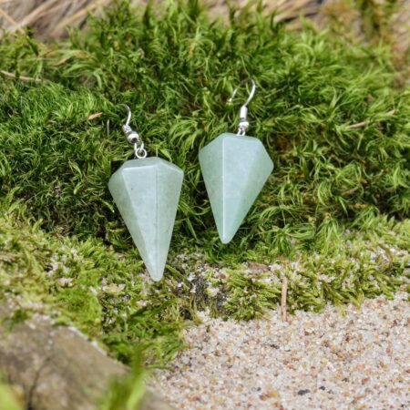 Aventurine-earrings-(pyramid)