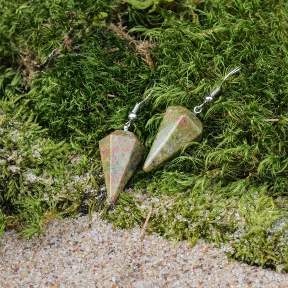 Unakite-earrings-(pyramid)