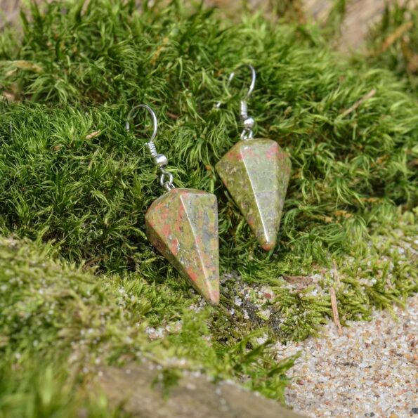 Unakite-earrings-(pyramid)