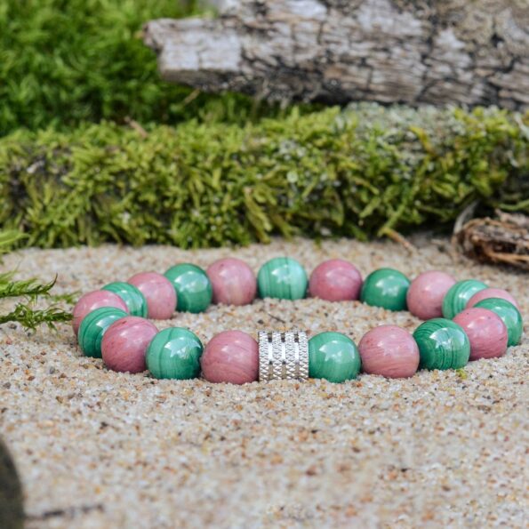 Malachite-and-rhodochrosite-bracelet