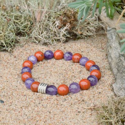 Armband aus Amethyst und rotem Jaspis