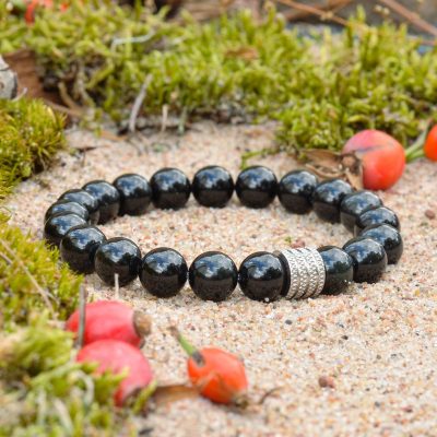 Schwarzes Obsidian-Armband