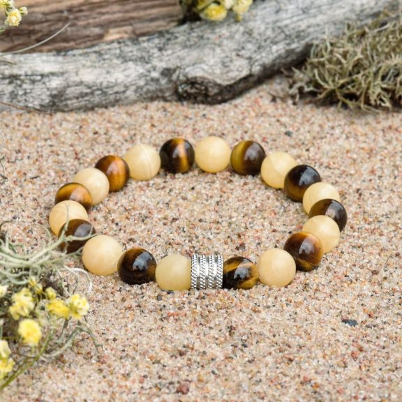 Armband aus Calcit und Tigerauge