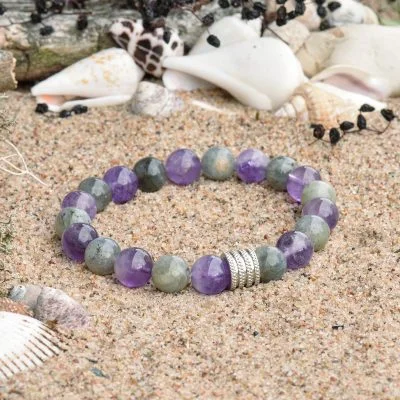 Labradorit- und Amethyst-Armband