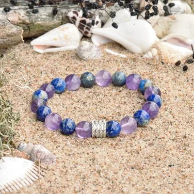 Amethyst- und Lapislazuli-Armband