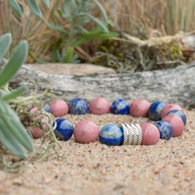 Rhodochrosit- und Lapislazuli-Armband