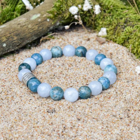 Armband aus Aquamarin und Apatit