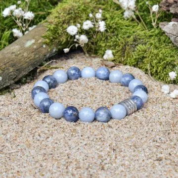 Armband aus Angelit und Kyanit