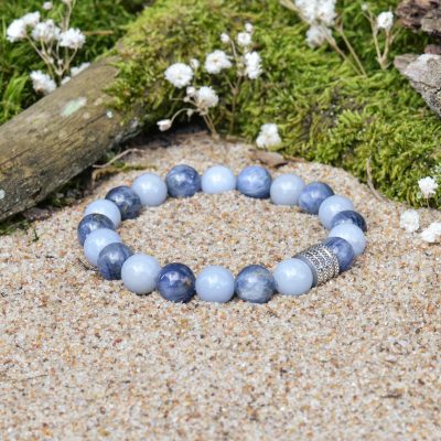 Armband aus Angelit und Kyanit