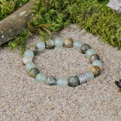 Armband aus Aventurin und Rhyolith