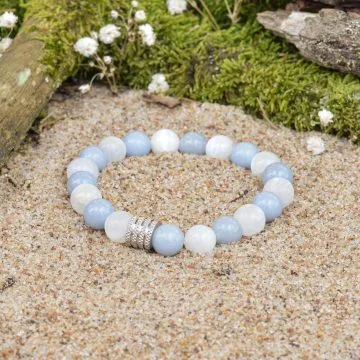 Armband aus Angelit und Selenit