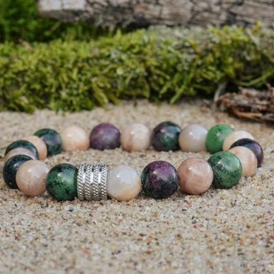 Anyolith (Zoisit) und Feldspat Armband