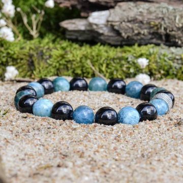 Apatit und Schwarzer Turmalin (Schörl) Armband