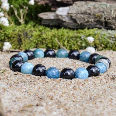 Apatit und Schwarzer Turmalin (Schörl) Armband