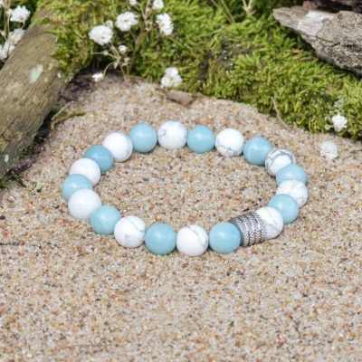 Howlith und Amazonit Armband