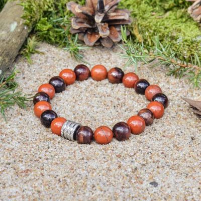 Roter Jaspis und Tigereisen Armband