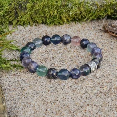 Iolith und Fluorit Armband