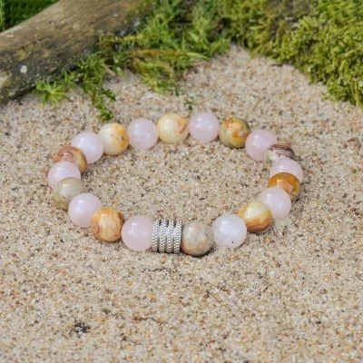 Nėriniuotojo Agato ir Rožinio Kvarco Apyrankė