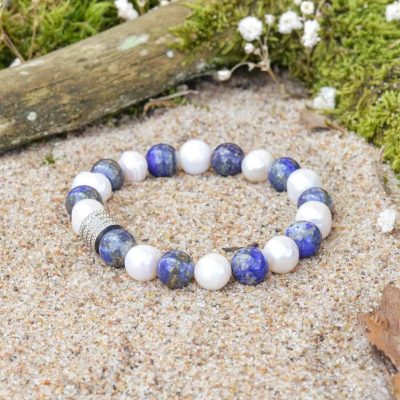 Perlen- und Lapislazuli-Armband
