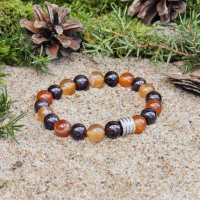 Granat-- und Karneol-Armband