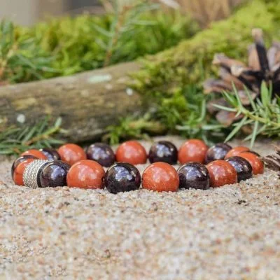 Granat-- und Roter Jaspis-Armband