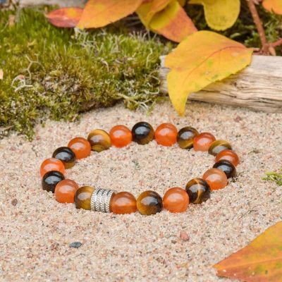 Tigerauge-- und Karneol-Armband