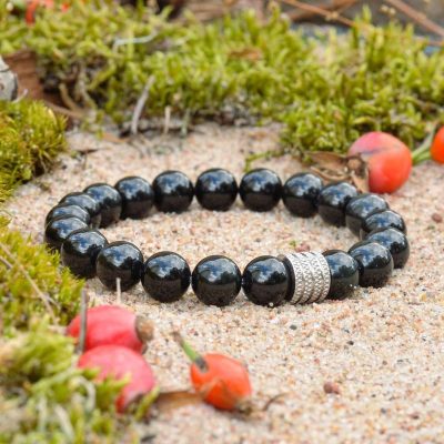 Schwarzer Obsidian-Armband