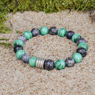 Malachit-- und Iolith-Armband