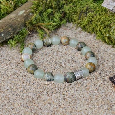 Aventurin- und Rhyolith-Armband