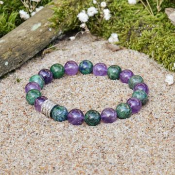 Chrysokoll- und Amethyst-Armband