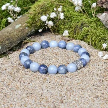 Armband aus Angelit und Kyanit